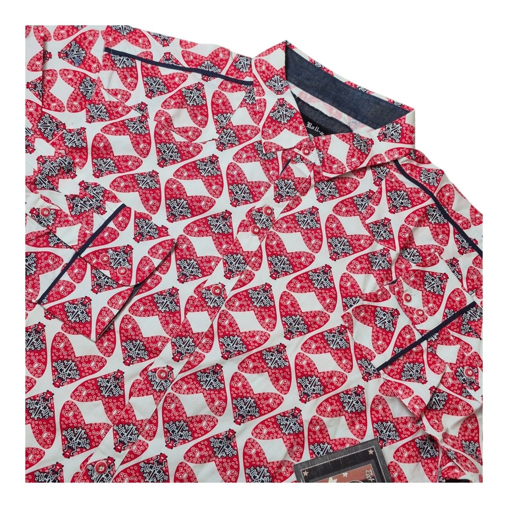 Rock Roll n Soul Mens XL Syd in Red Western Shirt Bandana Print Button Up NWT